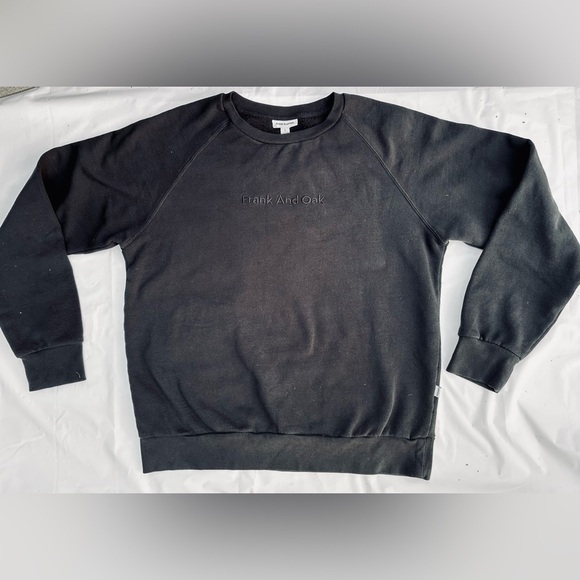 Frank and oak Black Pullover Crewneck Sweatshirt - Picture 2 of 8